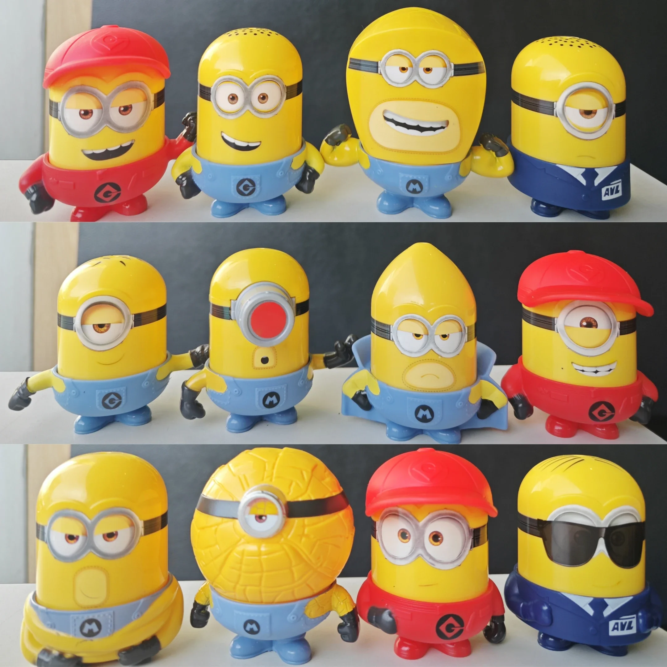 Novo Despicable Me 4 Minions Action Figure Conjunto Completo 12pcs Brinquedo Colecionável Presentes de Aniversário Ornamentos
