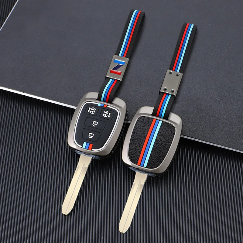 Car Key Case Cover Keychain Shell Key Bag For Toyota B-Model 2/3/4 Button Mechanical Key Two-Color Line Auto Styling Accessory