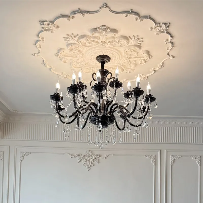 Factory Direct 2026 French pu lamp plate parquet combination lamp holder light luxury ceiling modeling decorative lamp pool