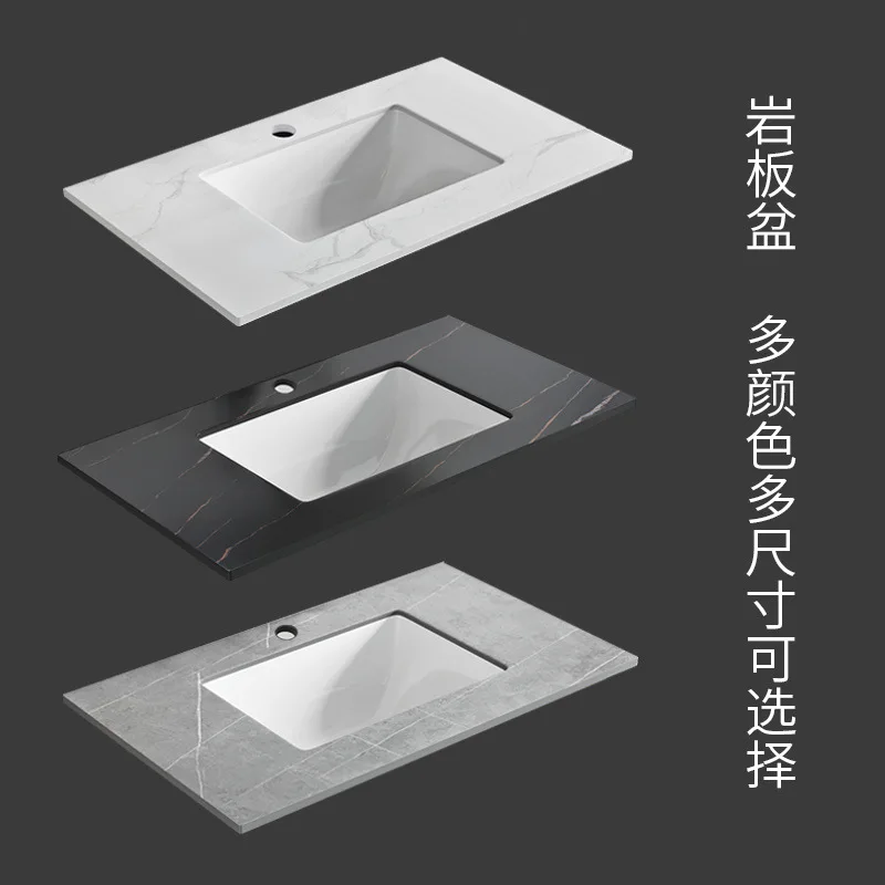 Platform basin semi-embedded single basin integrated ceramic bathroom washbasin household square face wash basin Customizable