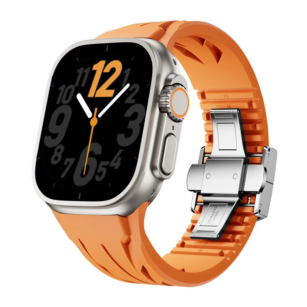 애플워치 울트라 실리콘 컷 투 사이즈 밴드 45mm 44mm 42mm 프리미엄 브레이슬릿 (아이워치 울트라 2 1 49mm 시리즈 9 8 7 SE 6 5 4 호환)