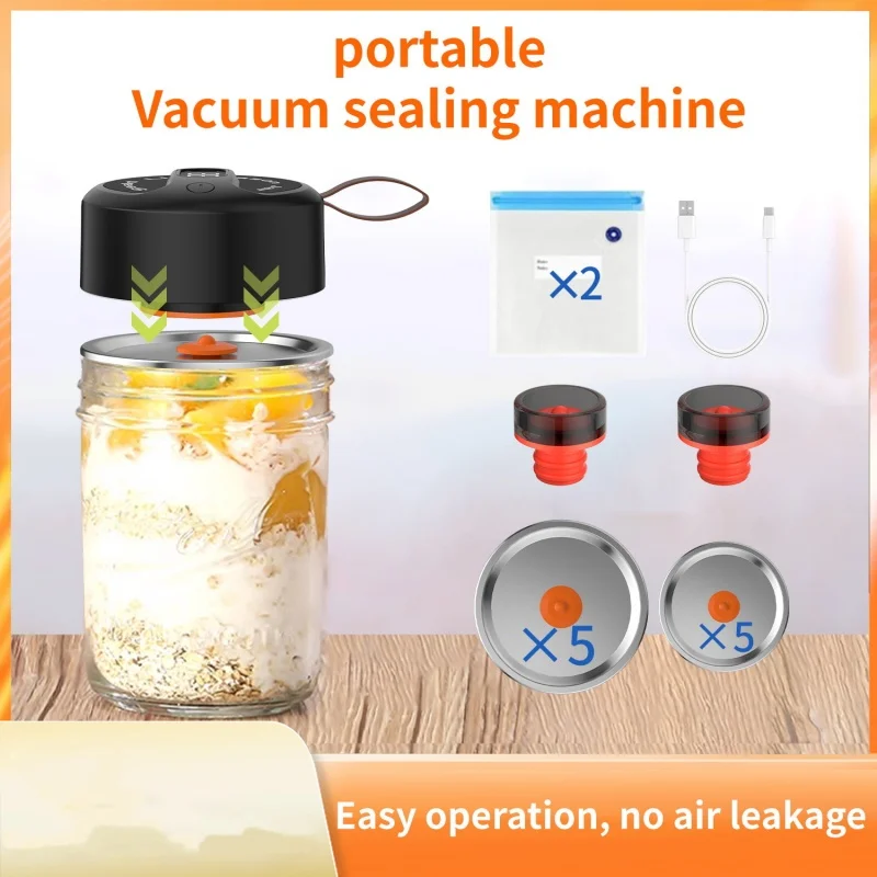 جرة فراغ السدادة لتخزين المواد الغذائية البسيطة المحمولة المنزلية الأبيض البلاستيك السدادة الكهربائية الصغيرة السدادة