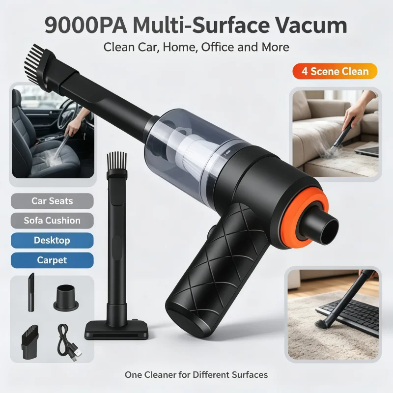 2026New Cordless Dust Handheld Auto Portabale Vacuum Wireless Car Vacuum Cleaner High-power Vacuum Cleaner For Home Office Car
