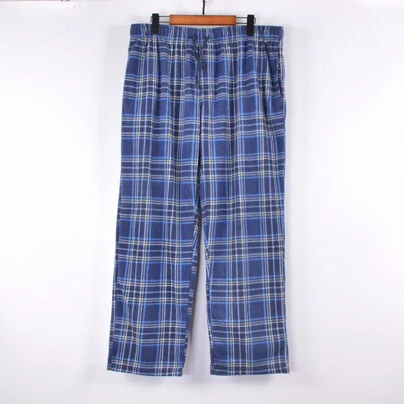 NEW Men's Underwear Pants Plaid Double Sided Fleece Trousers In Winter