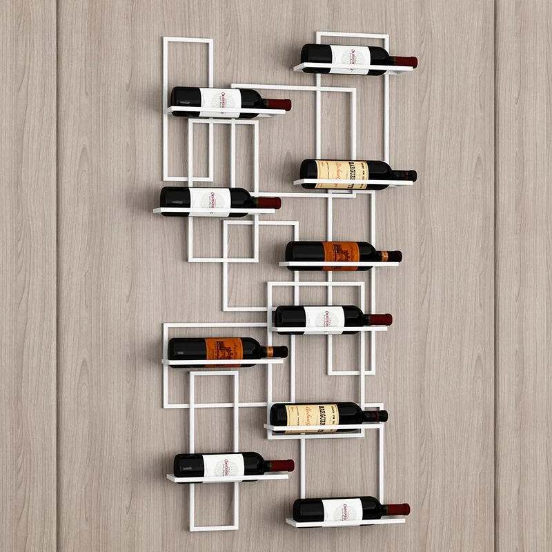 Vitrina Simple europea para tienda, estante colgante Horizontal para vino tinto, diseño creativo de Metal, vitrina para comedor