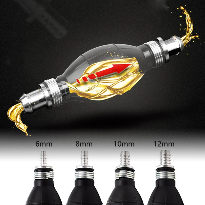 Universal Fuel Pump Rubber Manual Liquid oil Transfer Pump Petrol Diesel Hand Primer Bulb for Car Marine Outboard 6/8/10/12mm