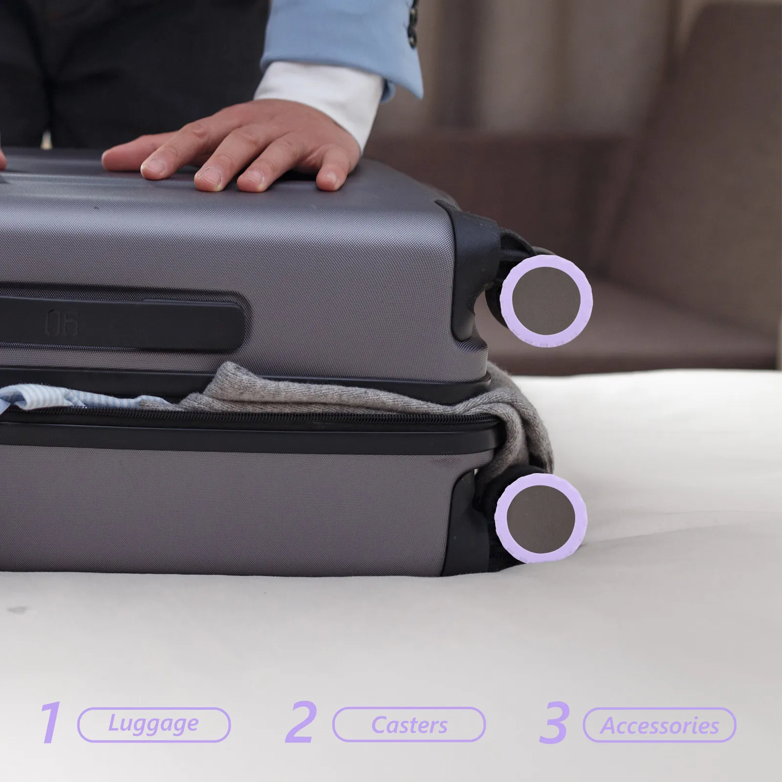 

8Pcs Luggage Wheel Protective Covers Silicone Anti-Slip Noise Reduction Shockproof Dustproof for Suitcase Silent Glide Universal