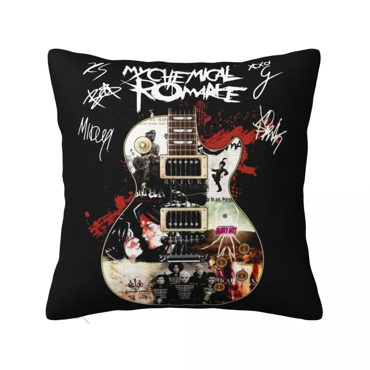 My Chemical Romance Rock Band Guitar Signature Fan Nice Gift Female Rap Womens Design Pillow Case