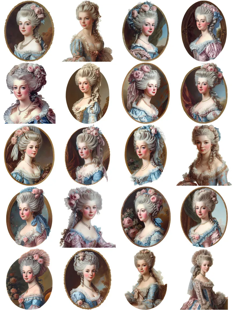 20Pcs/Pack Retro Palace Courtwoman Sticker DIY Craft Scrapbooking Album Junk Journal Decorative Stickers