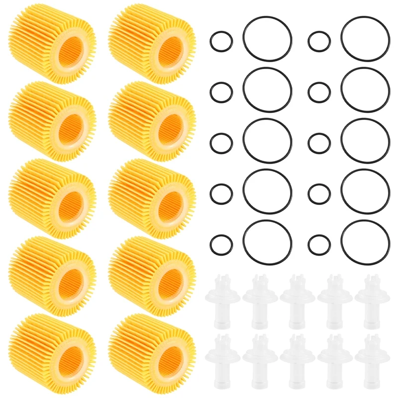 10Pcs Car Engine Oil Filters For Toyota C-HR 2018 2019 2.0L Pontiac Vibe 2009-2010 Corolla Prius 1.8L Filters 04152YZZA6