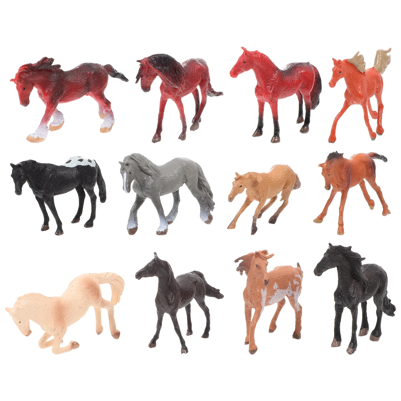 

12 Pcs Horse Model Figurines Decorative Toy Horses Figures Childrens Toys Pvc Children’s