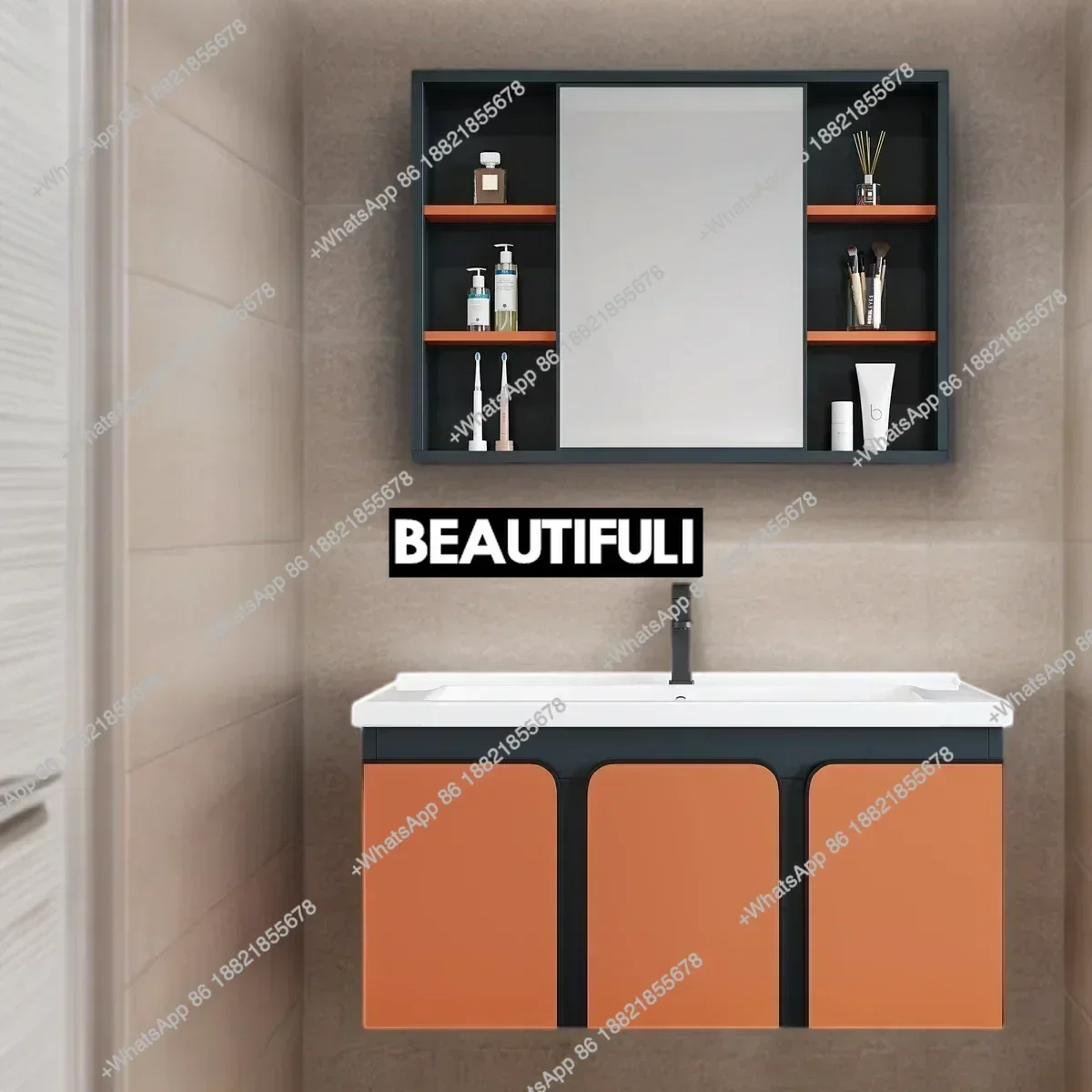 

Z136Corner Cabinet Wooden Furniture Bathroom Multifunction Home Salon Station Double Washbasin Column Storage Space badkamerkast