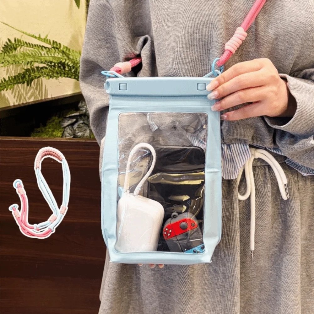 Wasserdichte Handytasche mit großem Fassungsvermögen, verstellbarem Riemen, versiegelte Schwimm-Handyhülle, zum Umhängen, mit Touchscreen-Funktion, wasserdichte Handytasche für Bootsfahrten. – Detail 4