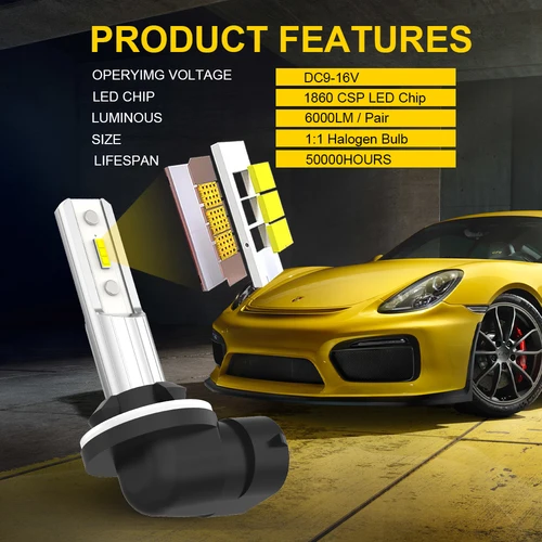 Imagen 2 del producto BMTxms 880 881 H27 LED lámpara antiniebla de coche bombillas Canbus H10 H11 H8 9005 HB3 HB4 luz LED antiniebla DRL para Hyundai Kia Fiat Chevrolet Ford