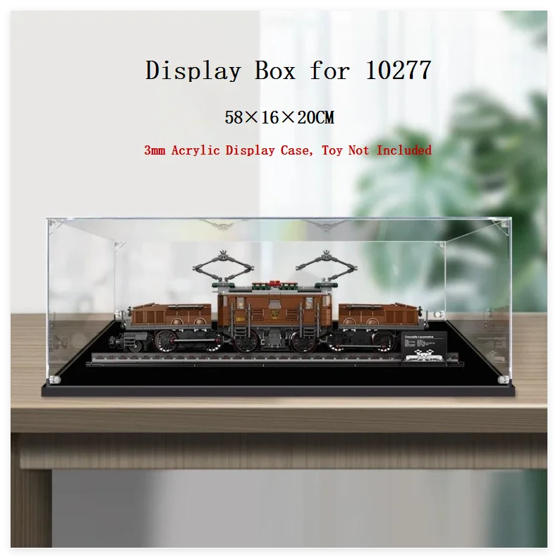 Acrylic Display Case for lego 10277 Crocodile Locomotive, 2mm 3mm Thick Transparent Dustproof Box, Model Not Included - view 6