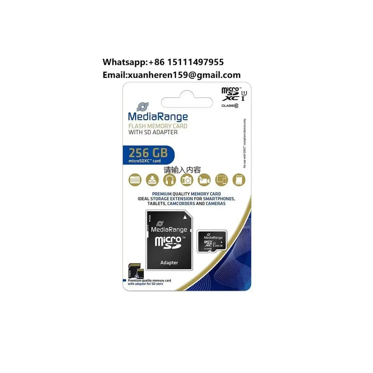 MediaRange MR946 256 GB for MicroSDXC UHS-I Class 10 Memory Card Plastic Compatible with DVR & Camera Model CID