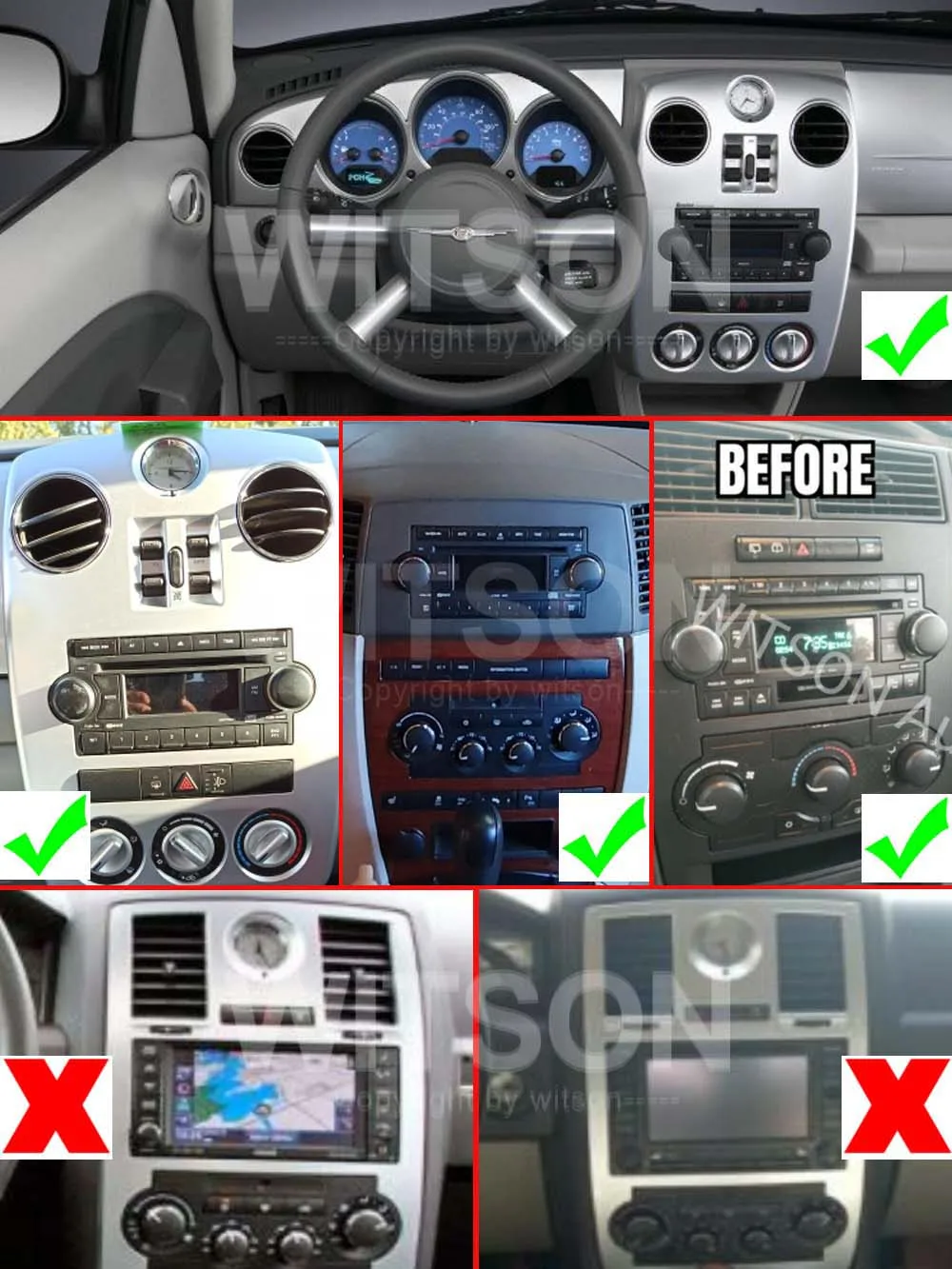 Autoradio Android Autoradio für Chrysler 300c, Cruiser Dodge Ram, Ladegerät, Magnum Jeep Grand Cherokee, Kompass, Kommandant, Patriot