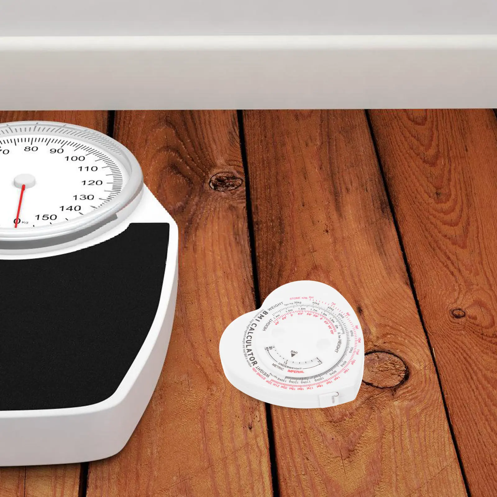 Retractable Body Measurement Tape Heart Shape Bmi Soft Dual Sided Auto Roll Waist Measure Tool Portable Body Tape Measure
