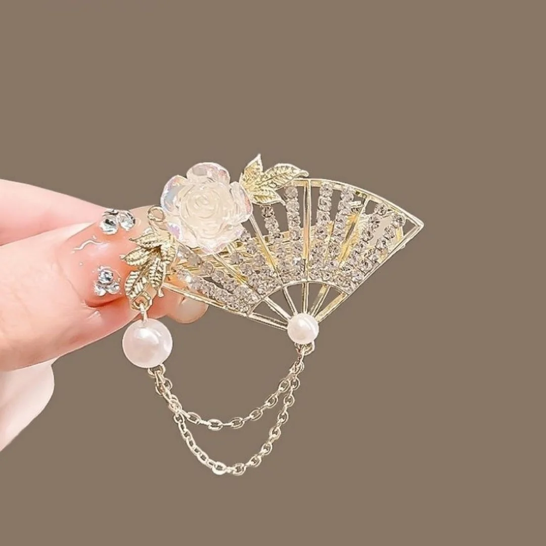 

1PC Ancient Style Floral Metal Hairpin Hair Clip for Women, Side Clip, Niche Duckbill Clip, Bangs Clip, Hair Accessory