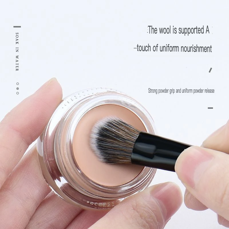 Mini pincel de sombra, base de olho de inclinação grande, pincel corretivo de inclinação portátil, pincel de sombra de nariz, pincel de creme de blush pequeno