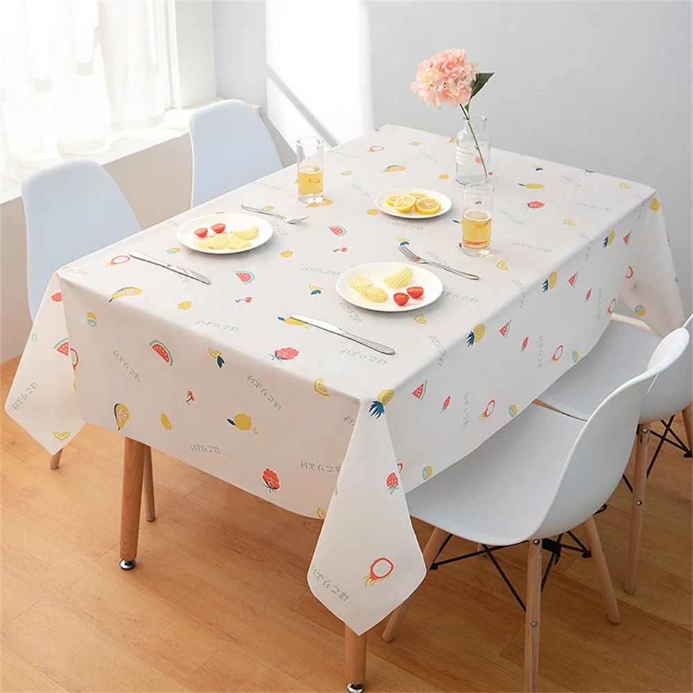 1pc PVC Tablecloth Oil-proof Dining Table Mat Waterproof Coffee Table Cloth Rectangular Tablecloth Disposable Coffee Table Cloth