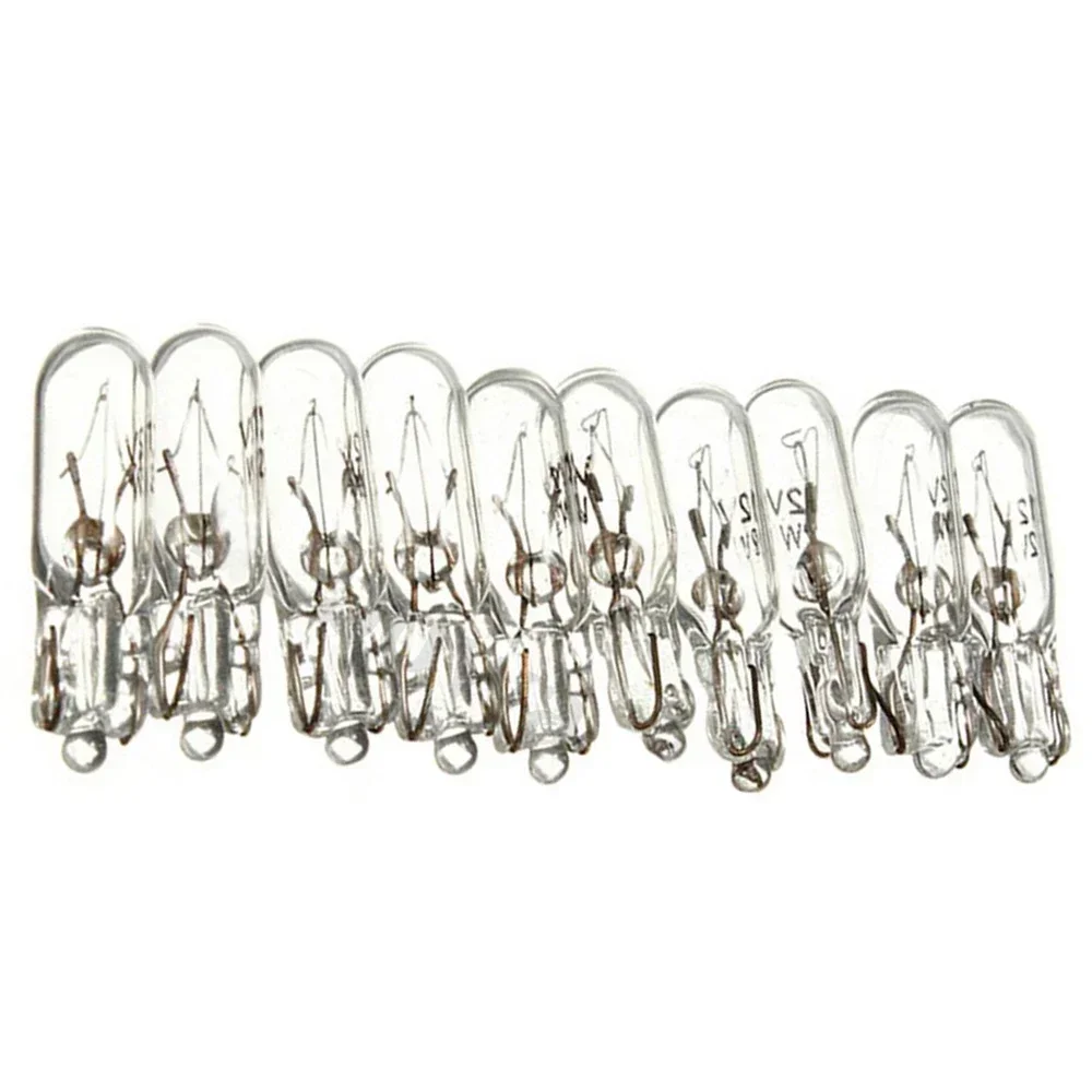 10pc T5 2w Car Bubble Insertion Instrument Brake Light Bulb Single Filament White Bubble Insertion 12v Indicator Light