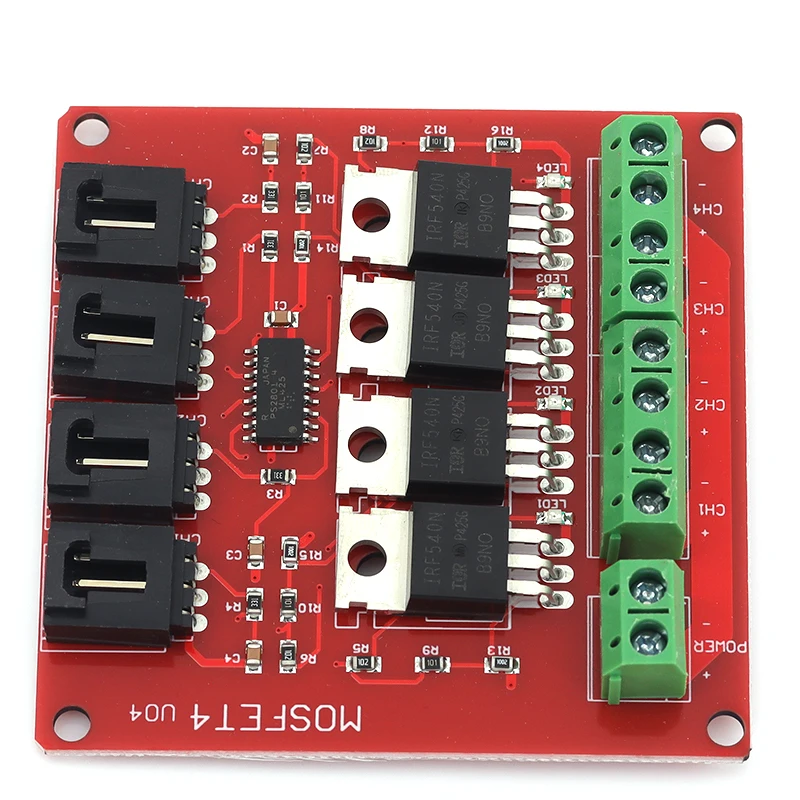 1/5/10Pcs 4-Channel IRF540 Isolated Power Module DC100V 33A MOSFET Switch Board of Electronic Building Block for DC Motor Drive