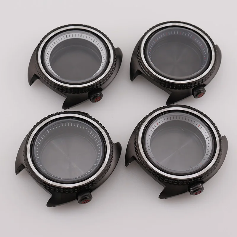 

45mm Sapphire Glass PVD Black Dive Watch NH35 NH34 NH36 Case for Seiko Mod Prospex King Turtle SRPE Modify Build Parts