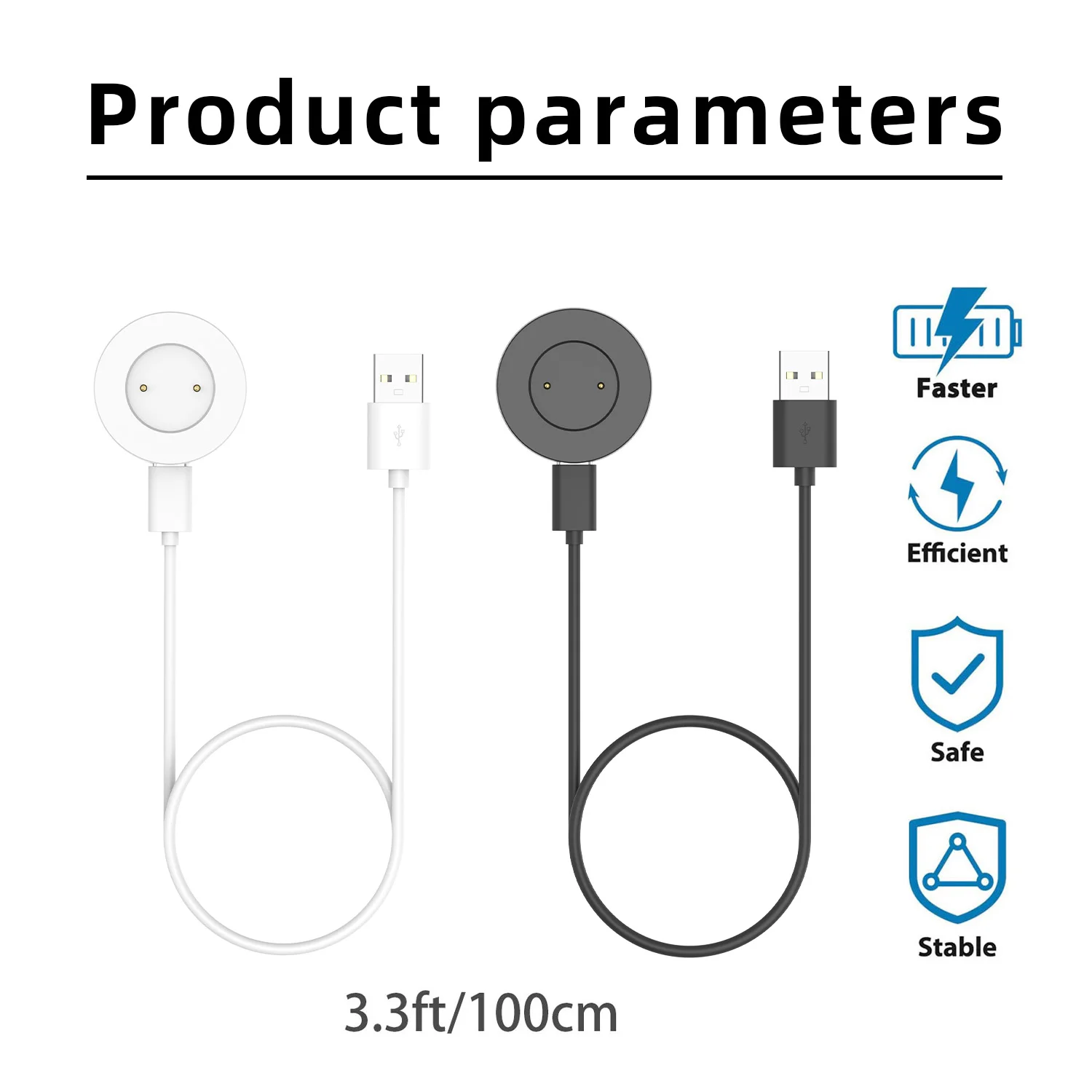 Replacement charger suitable for Huawei GT, GT2, GT 2e, and Honor Magic Watch USB smart watch charging cable