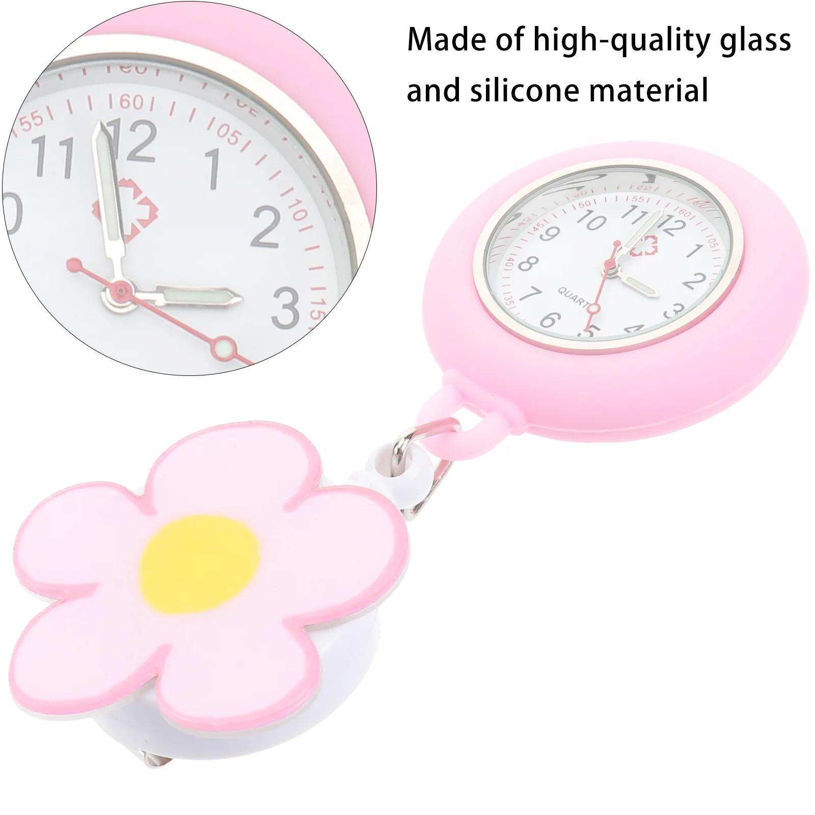 Pocket Watch Medical Nurse for Nurses Quartz Movement Clip-on Luminous Portable Digital