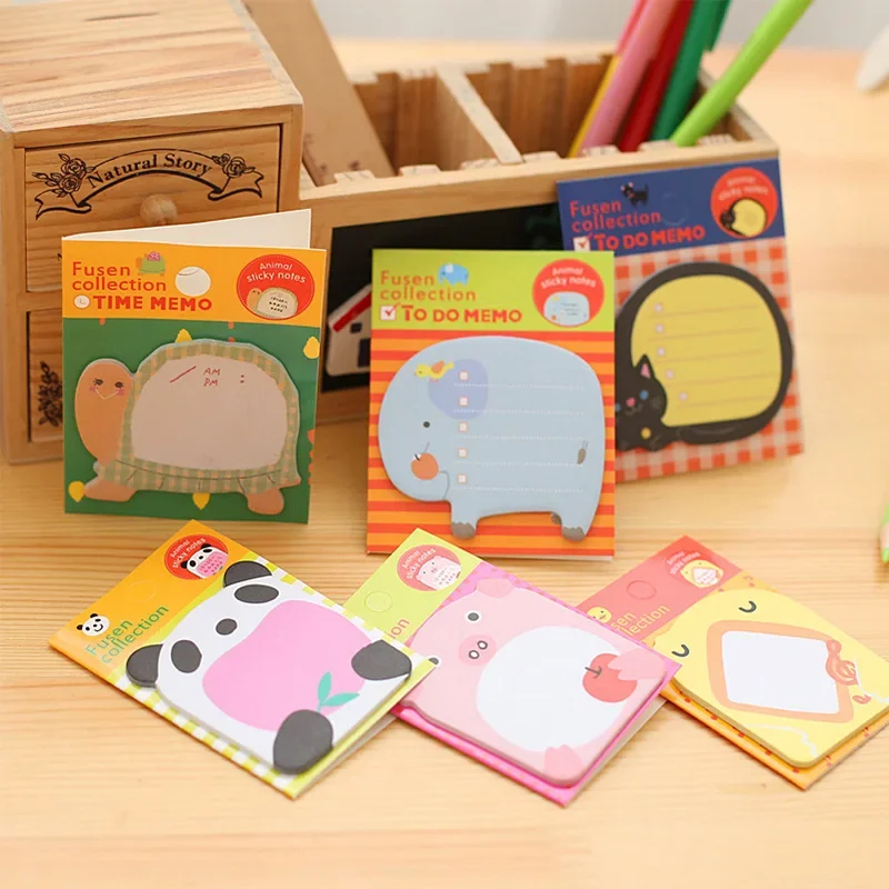 3 stks/set Creatieve Sticky Notes Leuke Cartoon PostedIt Sticker N-Times Label Bladwijzer Memorandum School Kantoorbenodigdheden Briefpapier