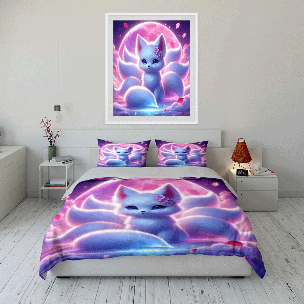 

"Fantasy Fox Design Gift Set" Exquisite three-piece bedding set gift for kids and adults