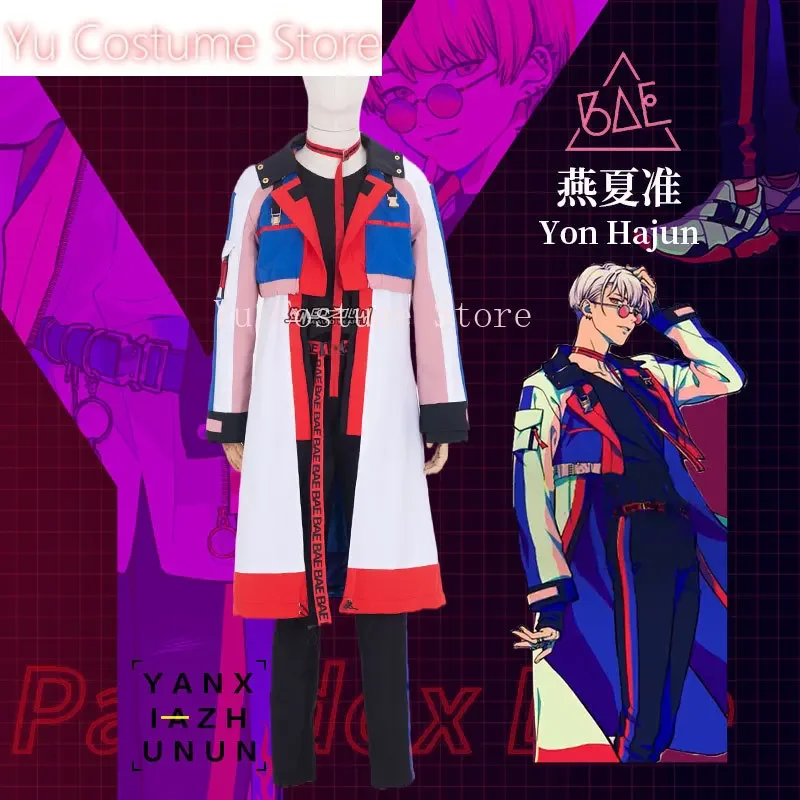 Anime! Paradox Live Yon Hajun Battle Suit HipHop Handsome Uniform Cosplay Costume Halloween Carnival Party Outfit For Men NEW