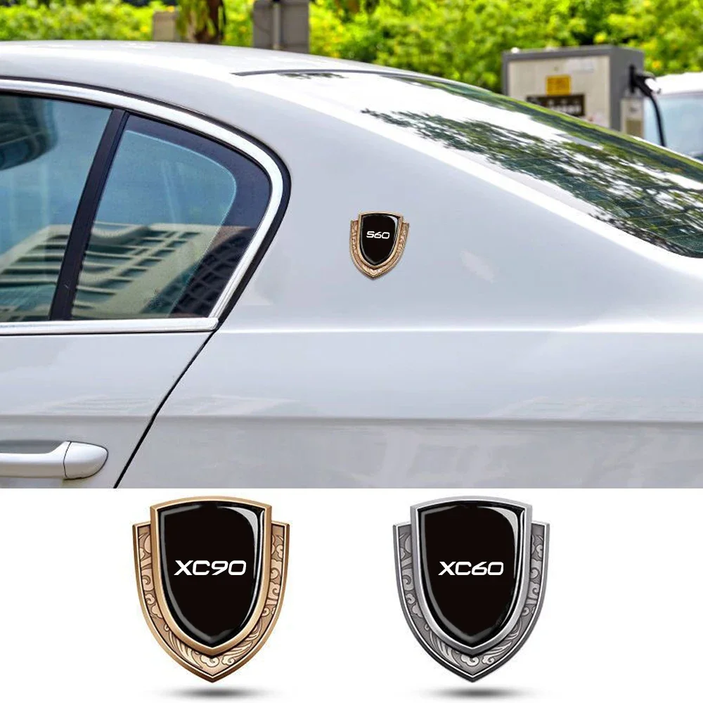 for Volvo S60 S90 XC60 XC90 Car Styling Car Metal Sticker Custom Shield Car Rear Trunk Shield Emblem Badge Sticker