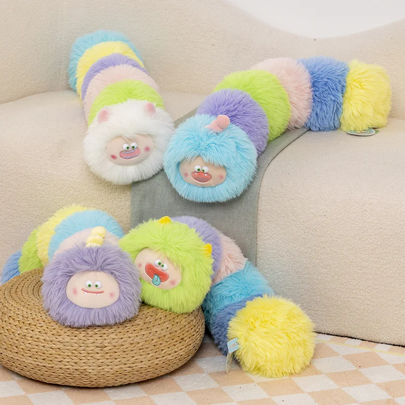 

70cm Kawaii Little Monster Caterpillar Plush Stuffed Toys Cartoon Long Pillow Caterpillar Animals Dolls for Children Girls Gifts