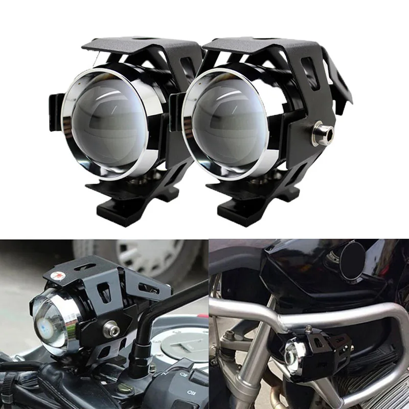 Motorcycle Headlight U5 LED Spotlights Moto Auxiliary Lightings DRL Motorbike Lamps Fog light Universal 12V For Bicycles Cars