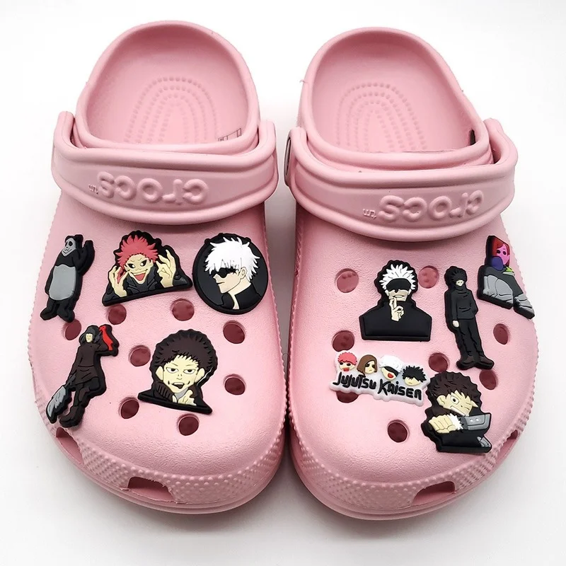 Hot 1pcs Cartoon Anime Shoe Charms Jujutsu Kaisen Set Crocs Accessories Japan DIY Accessories Fit Clogs Sandals PVC Croc JIBZ