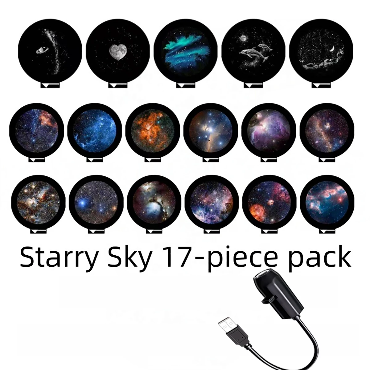 Galaxy Planet Projector Light 360° Adjustable Starry Sky Projection Lamp LED Ambient Light For Car Bedroom Home Decor Kids Gift
