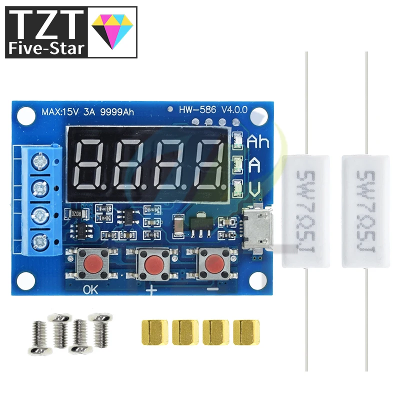 ZB2L3 Battery Tester LED Digital Display 18650 Lithium Battery Power Supply Test Resistance Lead-acid Capacity Discharge Meter