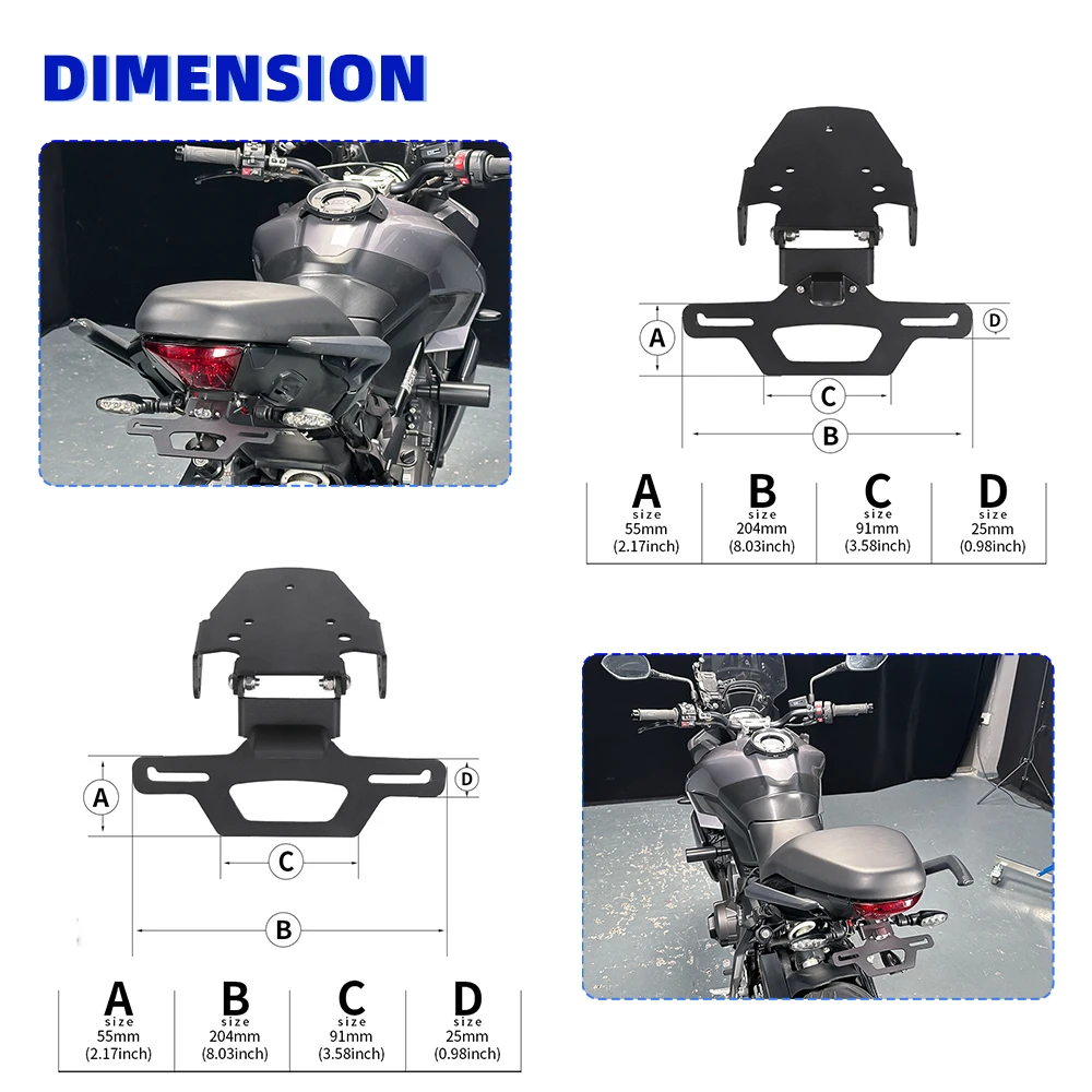 Foldable Adjustable Registration Frame Bracket For Tiger Sport 800 Tiger Sport 660 2022-2025 Tail Tidy License Plate Holder Kit - Image 6