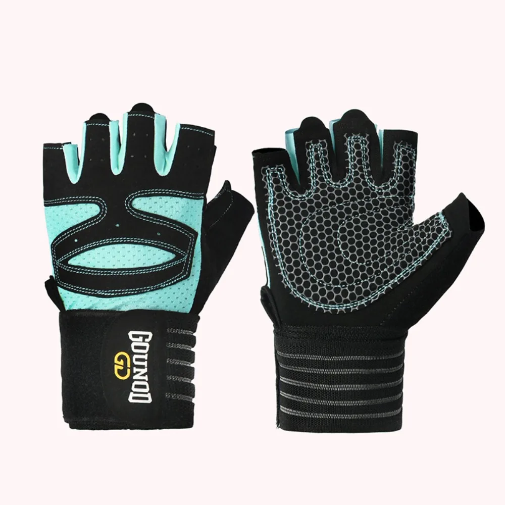 Breathable Weight Lifting Gloves Curved Open Back Non-Slip Cycling Motorcycle Gloves Wearproof Shockproof