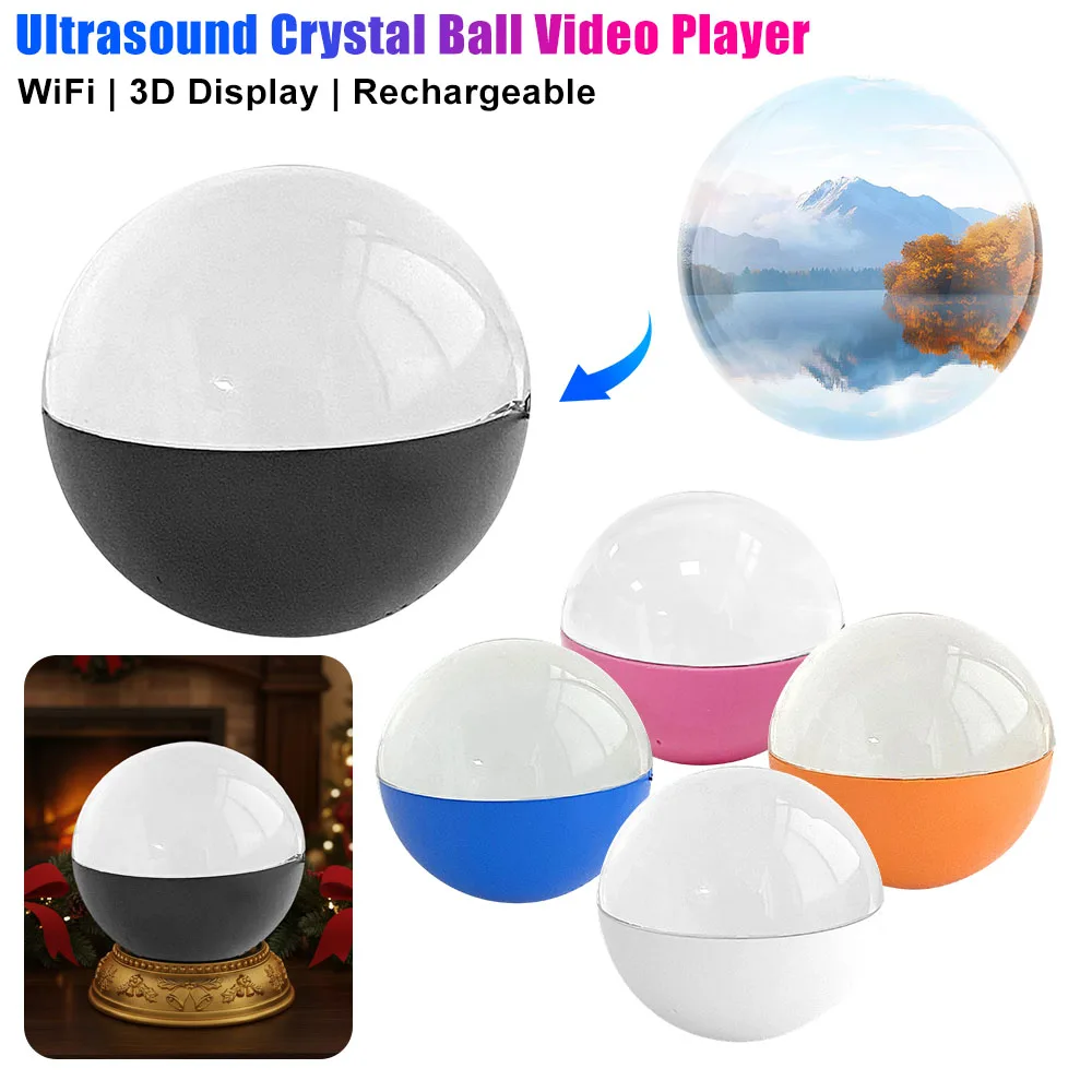 

Обновление Wi-Fi MP4 видеоплеер Crystal Ball 2,7 "экран DIY Память 3D-видео стеклянный шар сферический дисплей 4 ГБ видео плееры подарки
