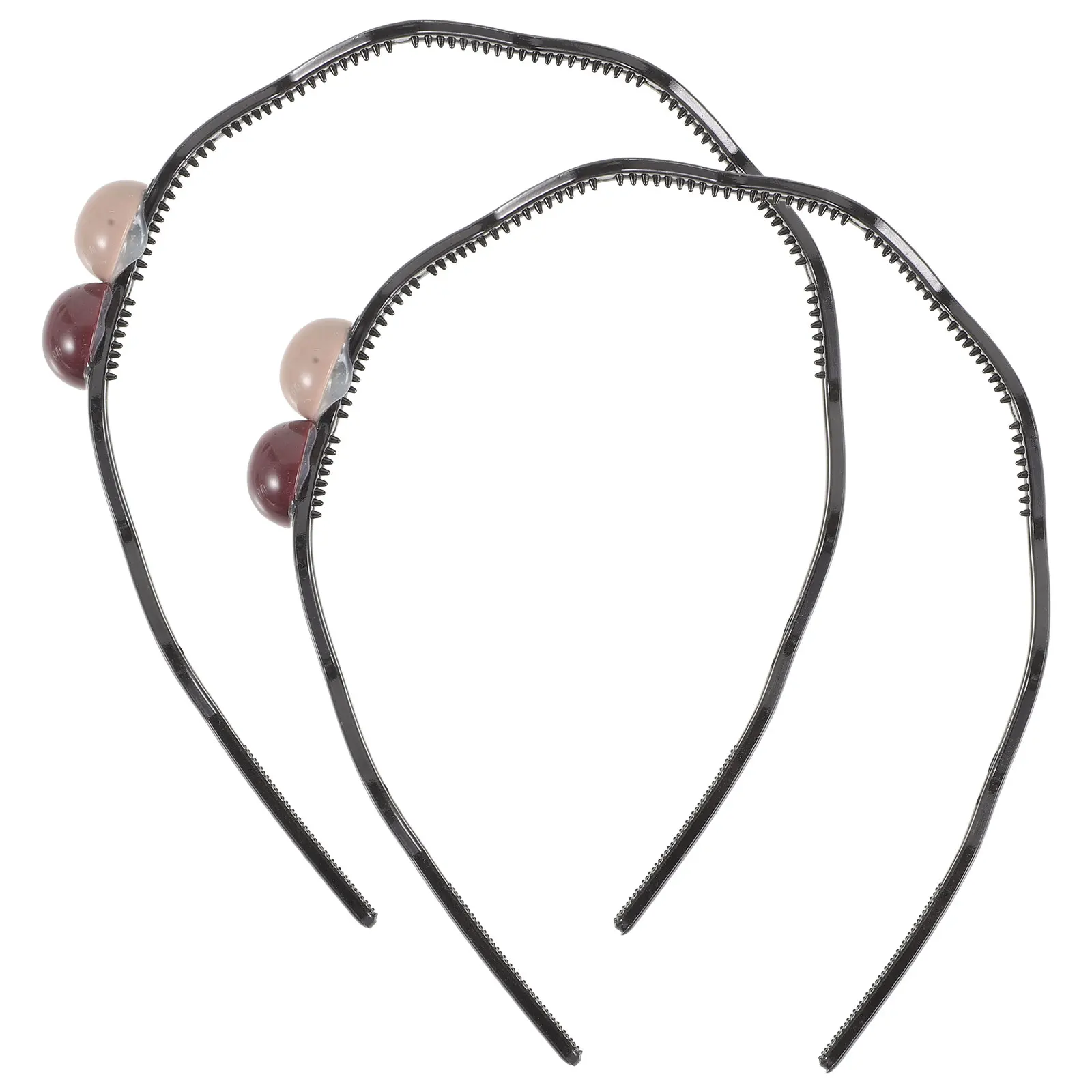 

2 pcs Double Ball Headband For Women Girls Cute Hair Accessories Decorative Headbands With Teeth Lightweight Travel