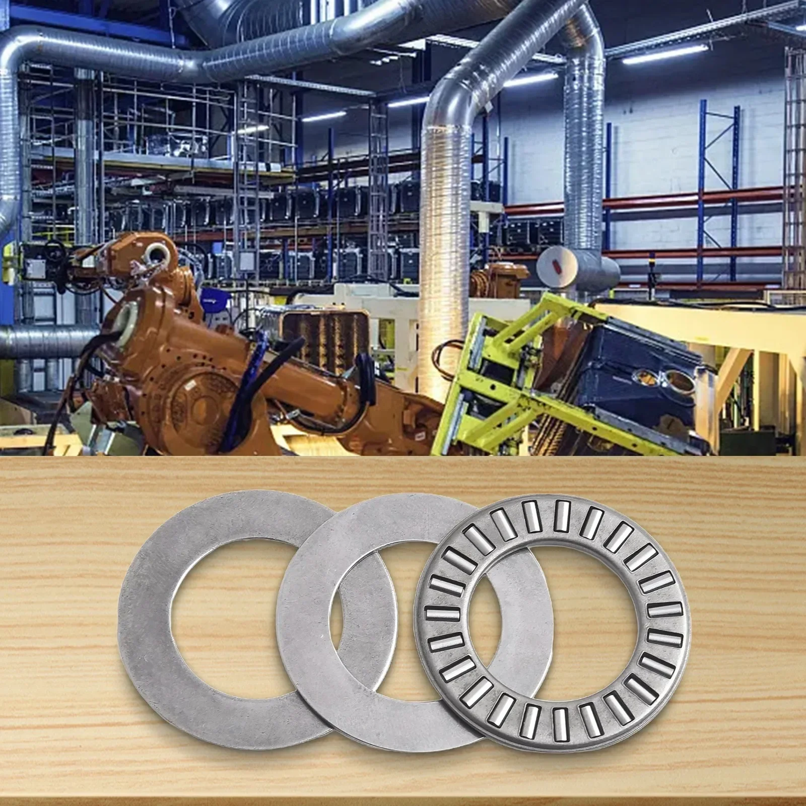 Silent and Efficient Axial Load Bearing 6 Sets of Thrust Needle Roller Bearings with 34 Heat Resistance Steel Rollers