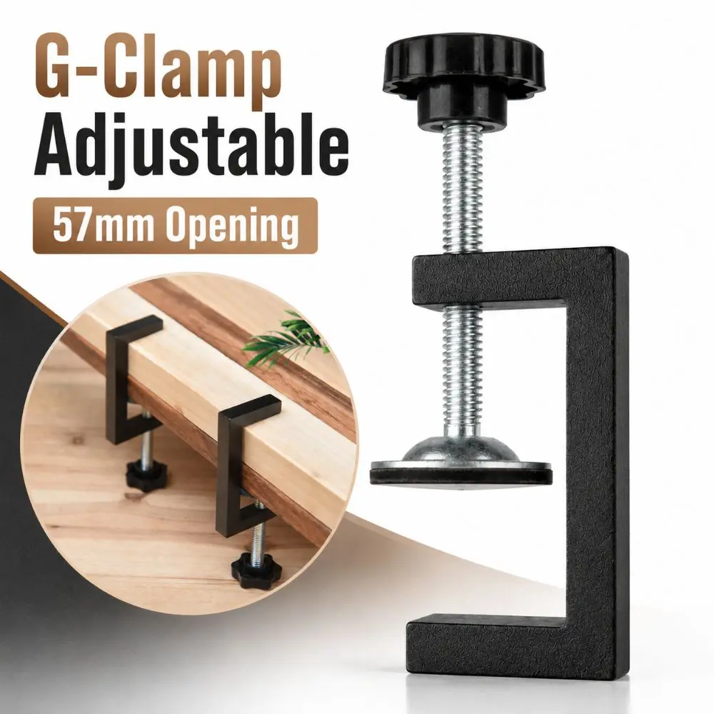 Professional Aluminum Alloy G-Clamp Plum Blossom Adjustable Open Table Clamp Sturdy 57mm Opening Small Clamp Woodworking Tool