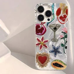 Fashionable & Unique Heart Flower Pattern Phone Case for Xiaomi 11 Lite 5G NE Mi 14T Poco X3 X5 X6 M6 Pro Texture Silver Cover