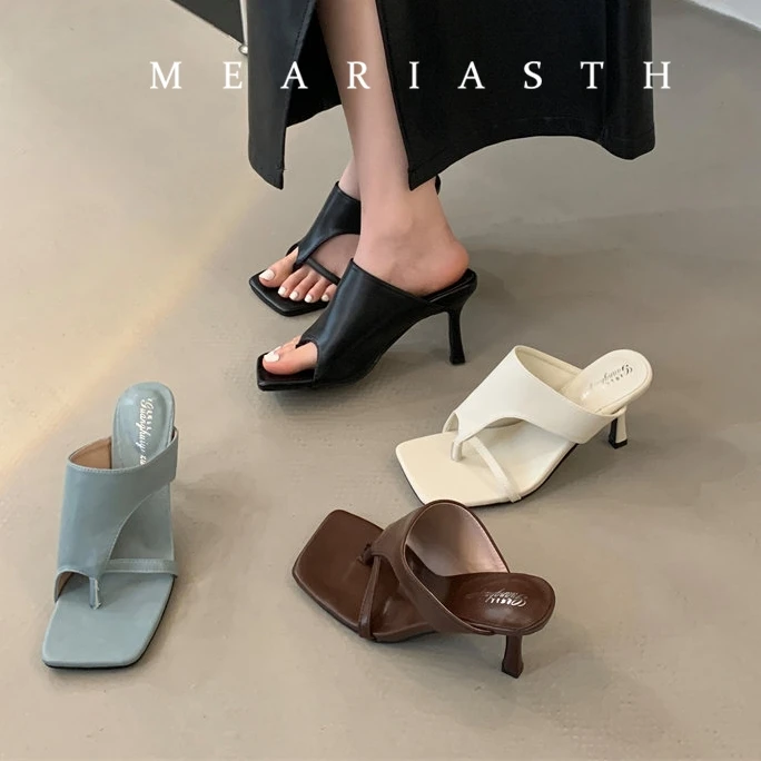 

Summer Women Slippers Fashion High Heeled Mule Shoes Designer Flip Flops for Woman Summer Open Toe Casual Shoes Zapatos Mujer