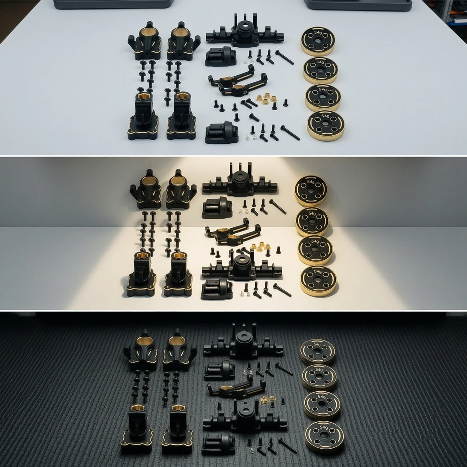 Axle Housing Kit Metal RC Car Parts with Screws RC Screws Kit Brass 1:18 Scale for Hobbyists, Custom Builds