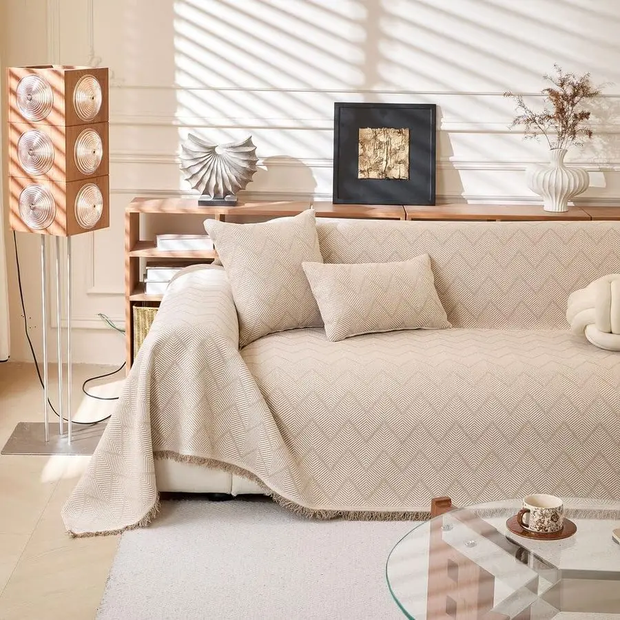 

Boho Khaki Couch Covers for 3 Cushion Sofa, Couch Cover Sectional Sofa Cover for Dog, Washable Furniture Sofa Protector Cover So