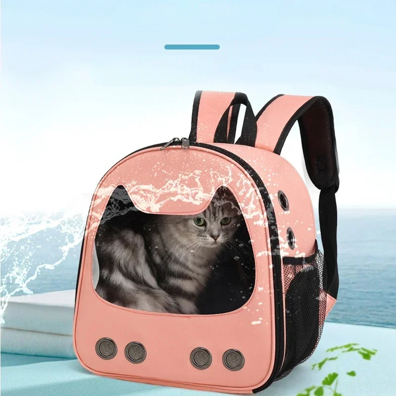 Space Backpack Carrier Bag Breathable Outdoor Pet Cat Dog Bag Portable Large Capacity Fashion Oxford Cloth Carrying Pet Supplies